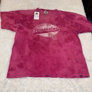 Nike T-Shirt Mens XL Maroon Good Florida State Seminoles Custom Dye Silver Tag